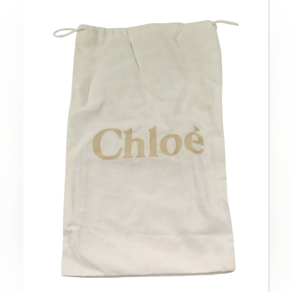 CHLOE Dust Bag White Drawstring Travel Storage Pouch Medium 8x13
